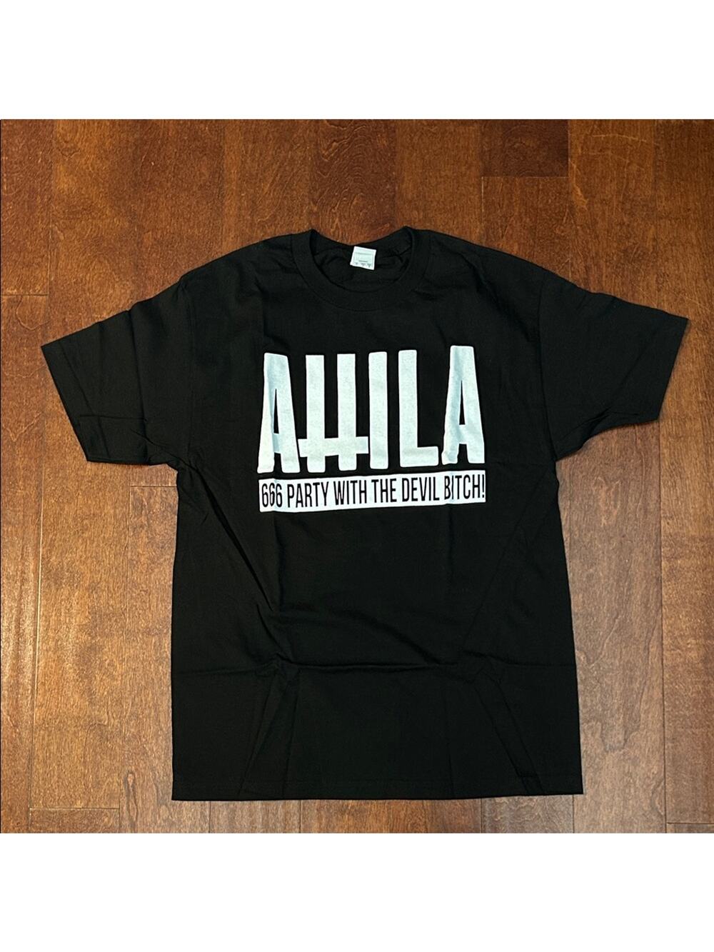 Attila Black Short Sleeve Graphic Band Tee, Size Large, NWOT